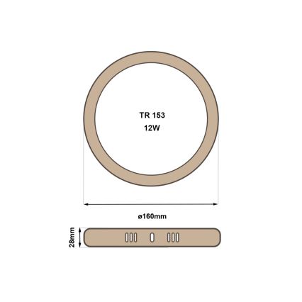 Стельовий LED світильник RING LED/12W/230V 4200K діаметр 16 см коричневий
