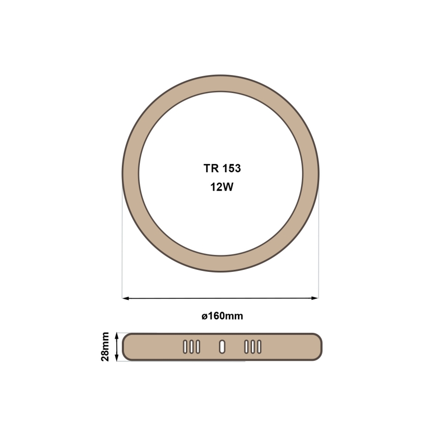 Стельовий LED світильник RING LED/12W/230V 4200K діаметр 16 см коричневий