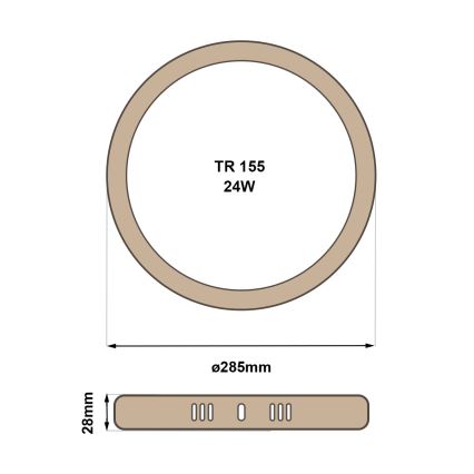 Стельовий LED світильник RING LED/24W/230V 4200K діаметр 28,5 см коричневий