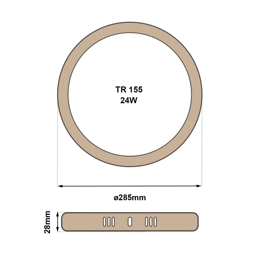 Стельовий LED світильник RING LED/24W/230V 4200K діаметр 28,5 см коричневий