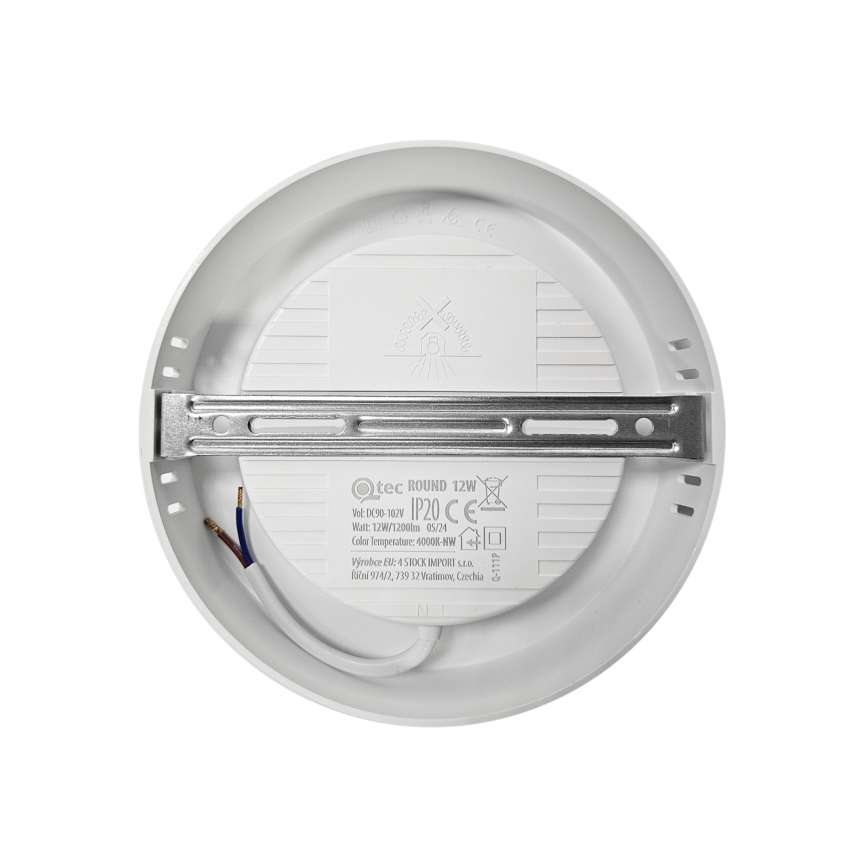 Стельовий LED світильник ROUND LED/12W/230V 4000K діаметр 16,7 см білий