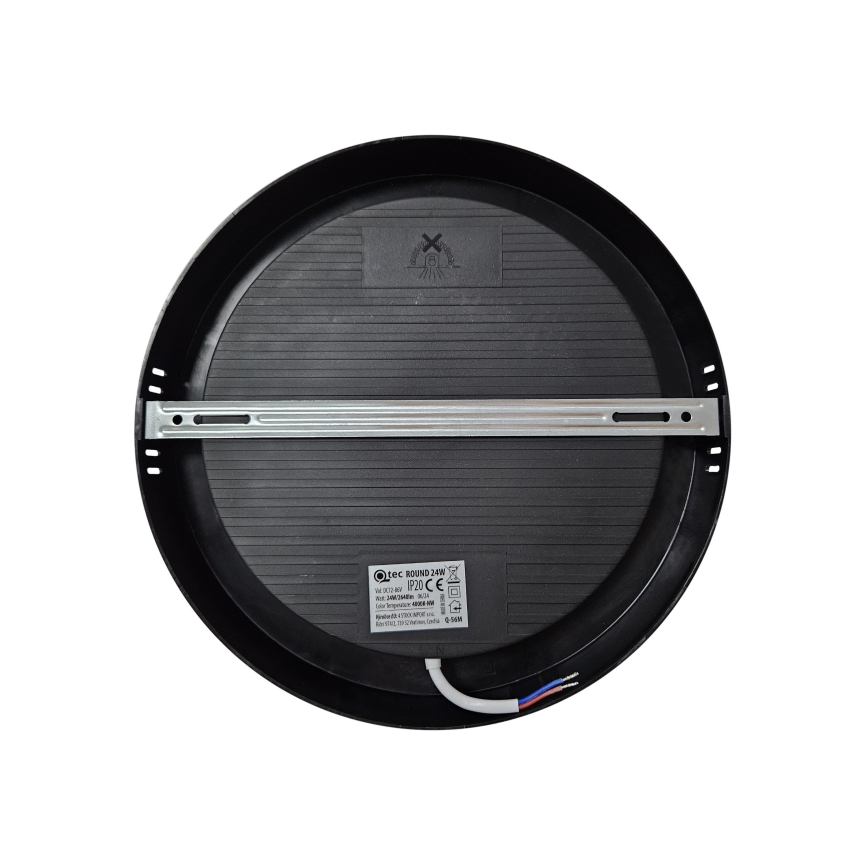 Стельовий LED світильник ROUND LED/24W/230V 4000K діаметр 28,8 см чорний