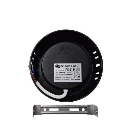 Стельовий LED світильник ROUND LED/6W/230V 4000K діаметр 12,1 см чорний