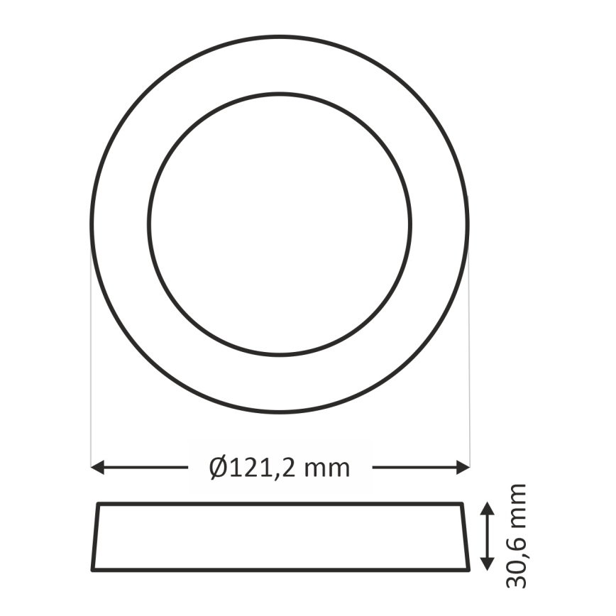 Стельовий LED світильник ROUND LED/6W/230V 4000K діаметр 12,1 см чорний