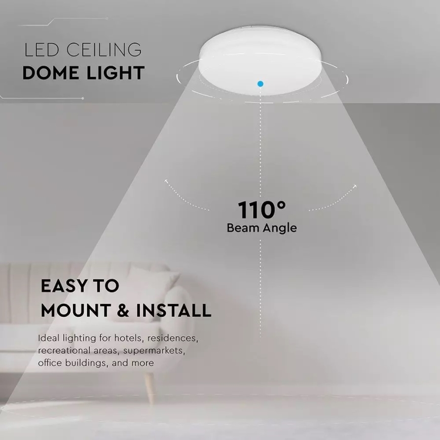 Стельовий LED світильник SAMSUNG CHIP LED/15W/230V 20см IP44 3000K