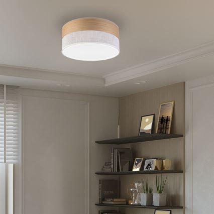 Стельовий LED світильник SIRJA WOOD LED/20W/230V діаметр 35 см білий/дуб