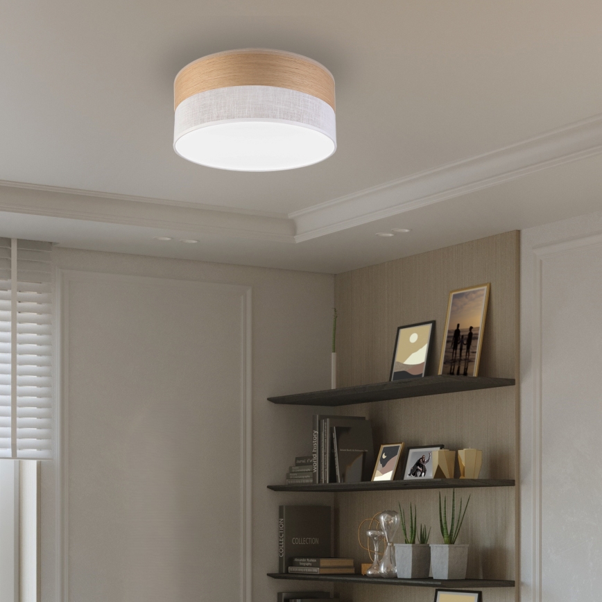 Стельовий LED світильник SIRJA WOOD LED/20W/230V діаметр 35 см білий/дуб