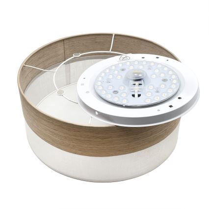 Стельовий LED світильник SIRJA WOOD LED/20W/230V діаметр 35 см білий/дуб