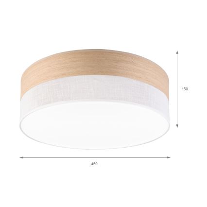 Стельовий LED світильник SIRJA WOOD LED/36W/230V діаметр 45 см білий/дуб