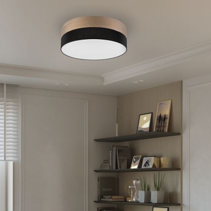Стельовий LED світильник SIRJA WOOD LED/36W/230V діаметр 45 см чорний/дуб