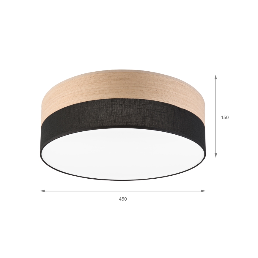 Стельовий LED світильник SIRJA WOOD LED/36W/230V діаметр 45 см чорний/дуб