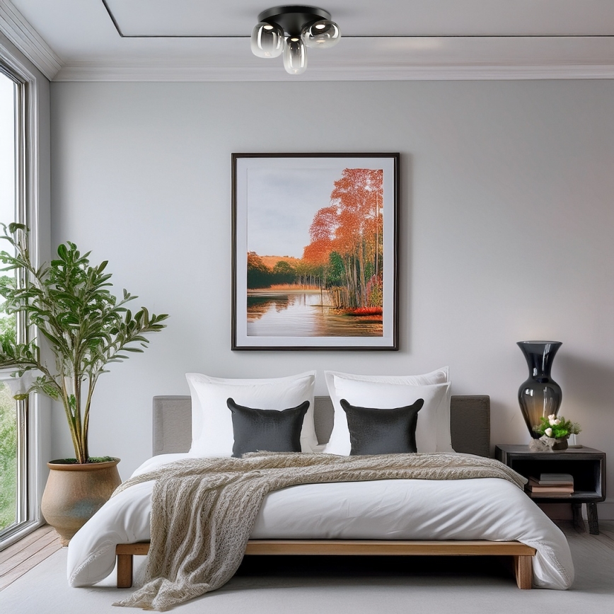 Стельовий LED світильник VASO LED/12W/230V діаметр 42 см чорний/димчастий