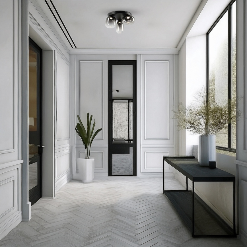 Стельовий LED світильник VASO LED/12W/230V діаметр 42 см чорний/димчастий