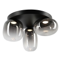 Стельовий LED світильник VASO LED/12W/230V діаметр 42 см чорний/димчастий