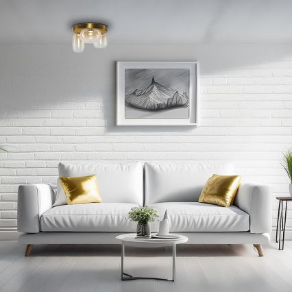 Стельовий LED світильник VASO LED/12W/230V діаметр 42 см золотий/димчастий