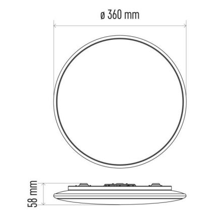 Стельовий LED світильник з регулюванням яскравості LED/24W/230V + дистанційне керування круглий