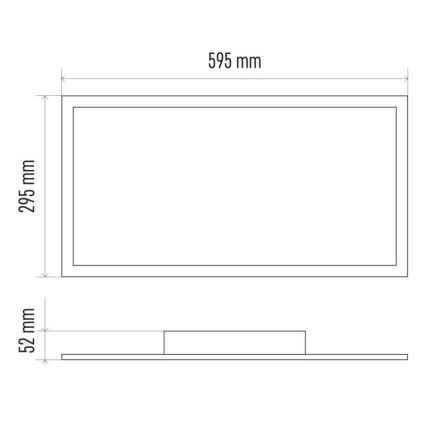 Стельовий LED світильник з регулюванням яскравості LED/25W/230V +дистанційне керування прямокутний