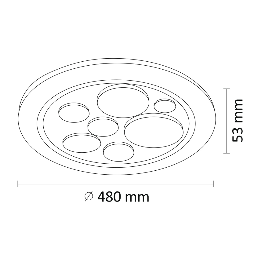 Стельовий LED світильник з регулюванням яскравості PLANET LED/72W/230V діаметр 48 cм 3000-6500K + ДК
