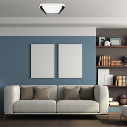 Стельовий LED світильник з регулюванням яскравості QUADRO LED/38W/230V 3000-6000K білий/чорний + дистанційне керування