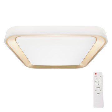 Стельовий LED світильник з регулюванням яскравості QUADRO LED/38W/230V 3000-6000K білий/золотий + дистанційне керування