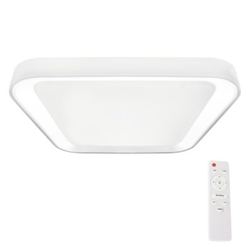 Стельовий LED світильник з регулюванням яскравості QUADRO LED/66W/230V 3000-6000K білий + дистанційне керування