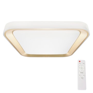 Стельовий LED світильник з регулюванням яскравості QUADRO LED/66W/230V 3000-6000K білий/золотий + дистанційне керування