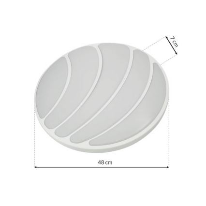 Стельовий LED світильник з регулюванням яскравості SHELL WHITE LED/40W/230V + дистанційне керування