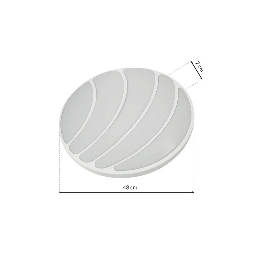 Стельовий LED світильник з регулюванням яскравості SHELL WHITE LED/40W/230V + дистанційне керування