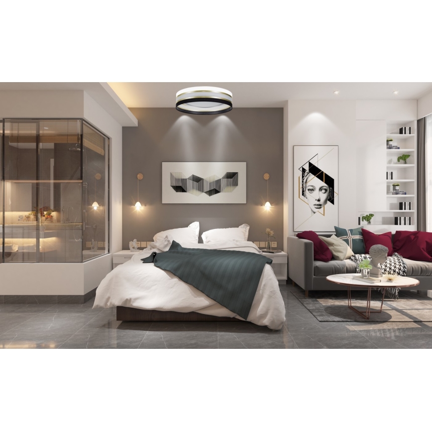 Стельовий LED світильник з регулюванням яскравості SMART CORAL GOLD LED/24W/230V чорний/білий + дистанційне керування