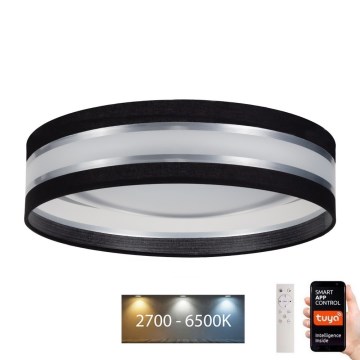 Стельовий LED світильник з регулюванням яскравості SMART CORAL LED/24W/230V Wi-Fi Tuya чорний + дистанційне керування