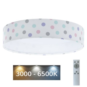 Стельовий LED світильник з регулюванням яскравості SMART GALAXY KIDS LED/24W/230V 3000-6500K горошок різнокольоровий + дистанційне керування
