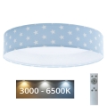 Стельовий LED світильник з регулюванням яскравості SMART GALAXY KIDS LED/24W/230V 3000-6500K зірочки синій/білий + дистанційне керування