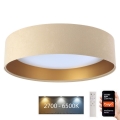 Стельовий LED світильник з регулюванням яскравості SMART GALAXY LED/36W/230V ⌀ 55 см 2700-6500K Wi-Fi Tuya бежевий/золотий + дистанційне керування