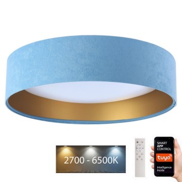 Стельовий LED світильник з регулюванням яскравості SMART GALAXY LED/36W/230V ⌀ 55 см 2700-6500K Wi-Fi Tuya синій/золотий + дистанційне керування