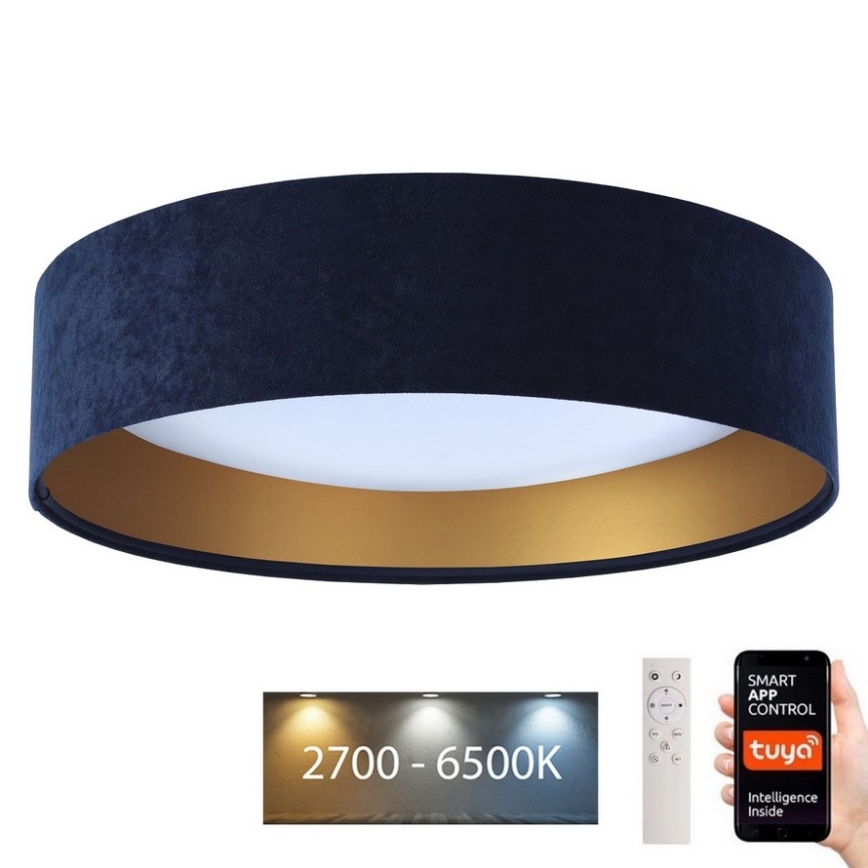 Стельовий LED світильник з регулюванням яскравості SMART GALAXY LED/36W/230V ⌀ 55 см 2700-6500K Wi-Fi Tuya синій/золотий + дистанційне керування