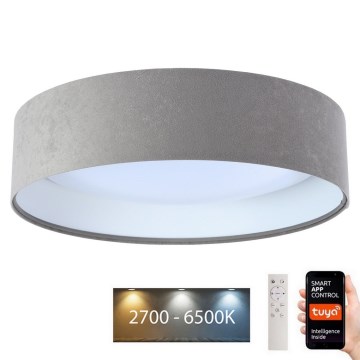Стельовий LED світильник з регулюванням яскравості SMART GALAXY LED/36W/230V ⌀ 55 см 2700-6500K Wi-Fi Tuya сірий/білий + дистанційне керування