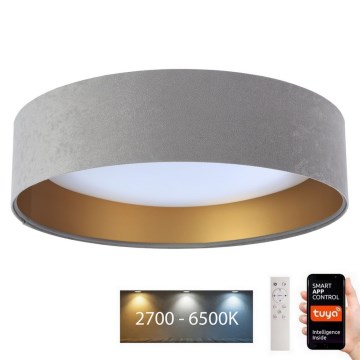 Стельовий LED світильник з регулюванням яскравості SMART GALAXY LED/36W/230V ⌀ 55 см 2700-6500K Wi-Fi Tuya сірий/золотий + дистанційне керування