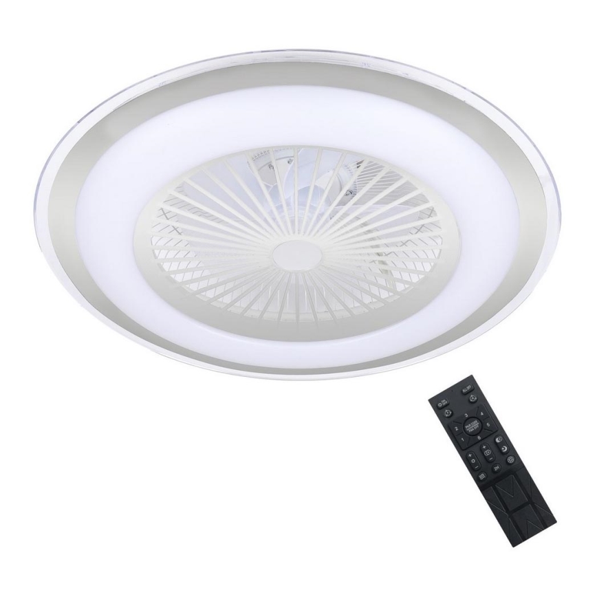 Стельовий LED світильник з регулюванням яскравості та вентилятором ZONDA LED/48W/230V 3000-6000K сріблястий + дистанційне керування