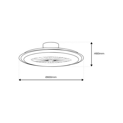 Стельовий LED світильник з регулюванням яскравості та вентилятором ZONDA LED/48W/230V 3000-6000K білий + пульт дистанційного керування