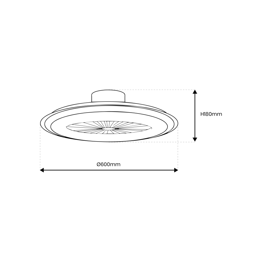 Стельовий LED світильник з регулюванням яскравості та вентилятором ZONDA LED/48W/230V 3000-6000K білий + пульт дистанційного керування