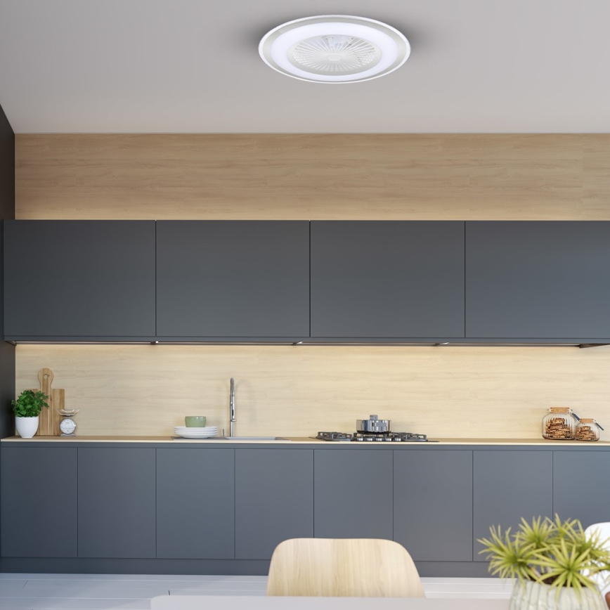 Стельовий LED світильник з регулюванням яскравості та вентилятором ZONDA LED/48W/230V 3000-6000K сріблястий + дистанційне керування