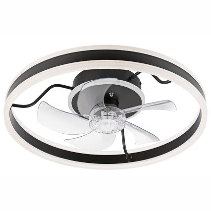 LED Стельовий світильник з вентилятором та регулюванням яскравості APOLLO LED/38W/230V чорний + пульт дистанційного керування