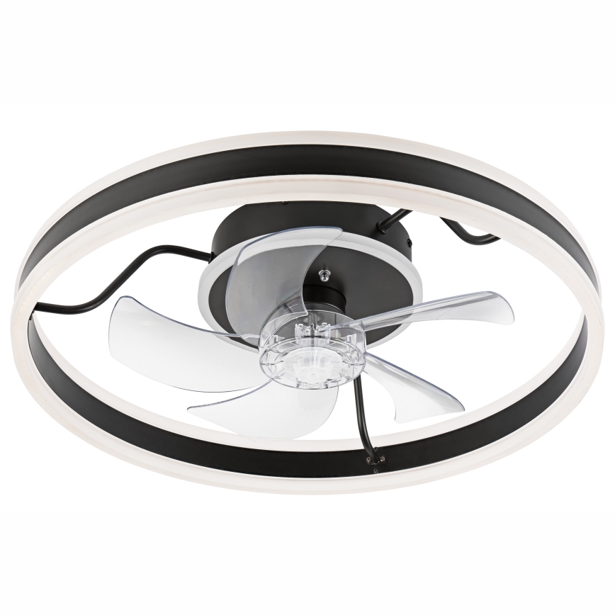 LED Стельовий світильник з вентилятором та регулюванням яскравості APOLLO LED/38W/230V чорний + пульт дистанційного керування
