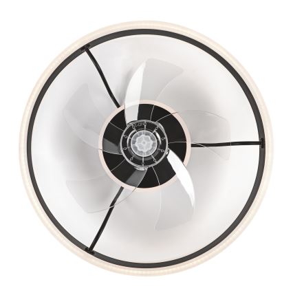 LED Стельовий світильник з вентилятором та регулюванням яскравості APOLLO LED/38W/230V чорний + пульт дистанційного керування