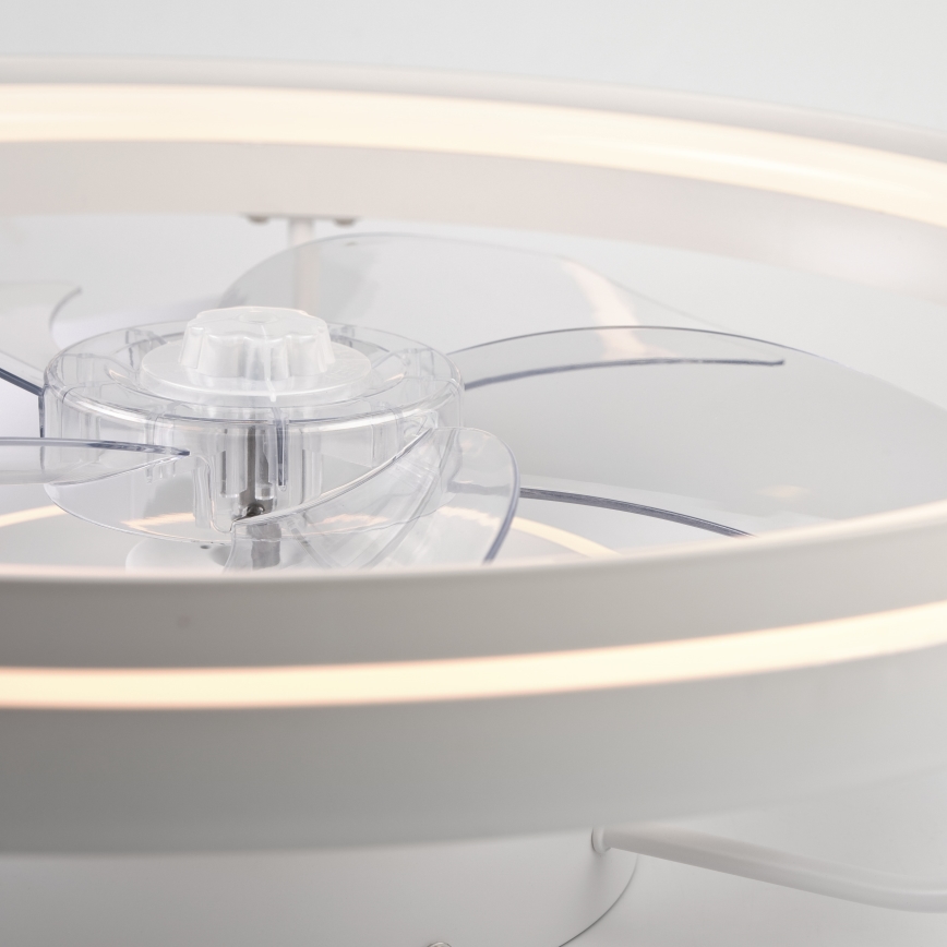 Стельовий LED світильник з вентилятором та регулюванням яскравості FARGO LED/37W/230V білий + пульт дистанційного керування