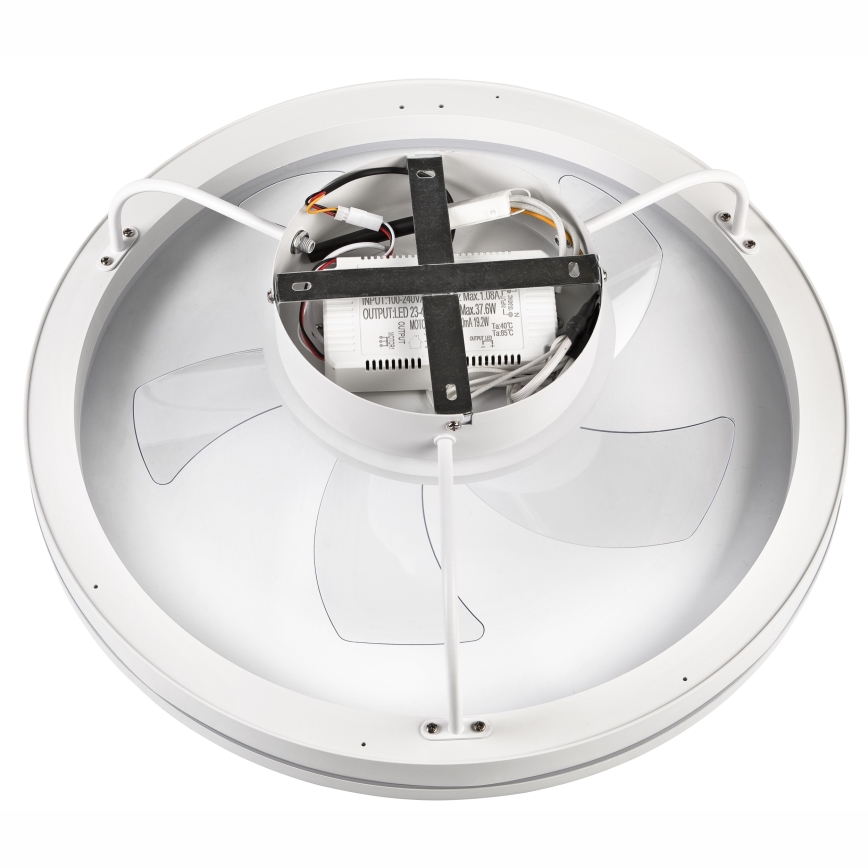 Стельовий LED світильник з вентилятором та регулюванням яскравості FARGO LED/37W/230V білий + пульт дистанційного керування