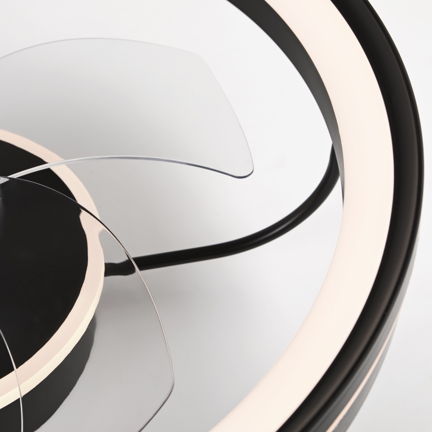 LED Стельовий світильник з вентилятором та регулюванням яскравості FARGO LED/37W/230V чорний + пульт дистанційного керування