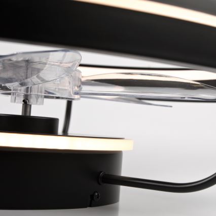 LED Стельовий світильник з вентилятором та регулюванням яскравості FARGO LED/37W/230V чорний + пульт дистанційного керування