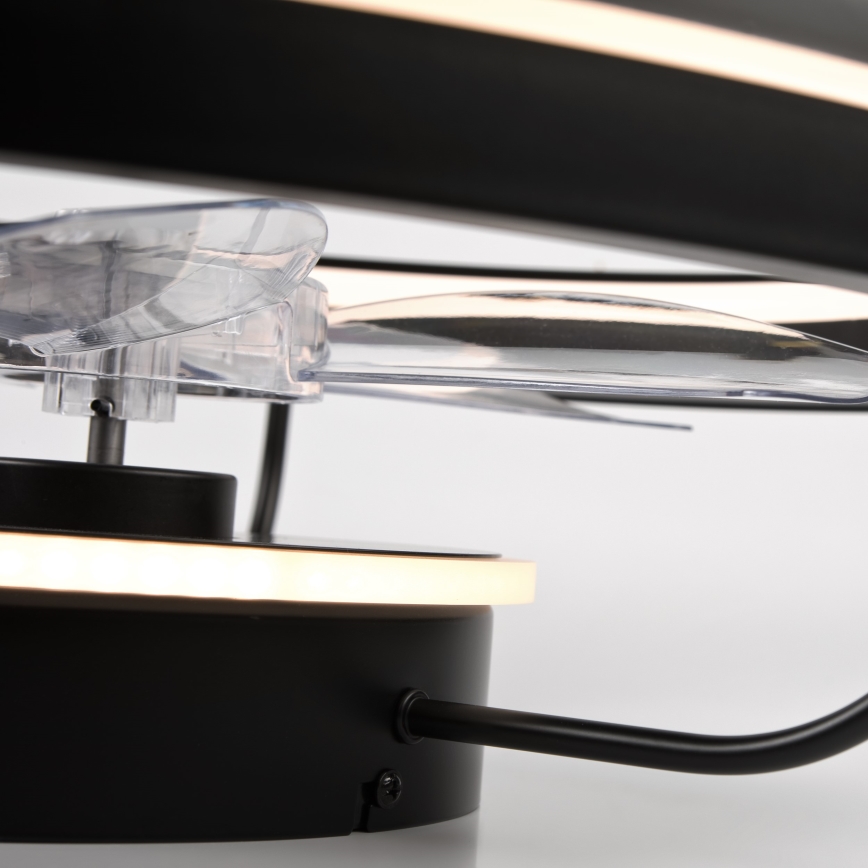 LED Стельовий світильник з вентилятором та регулюванням яскравості FARGO LED/37W/230V чорний + пульт дистанційного керування