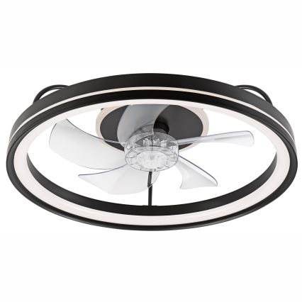 LED Стельовий світильник з вентилятором та регулюванням яскравості FARGO LED/37W/230V чорний + пульт дистанційного керування